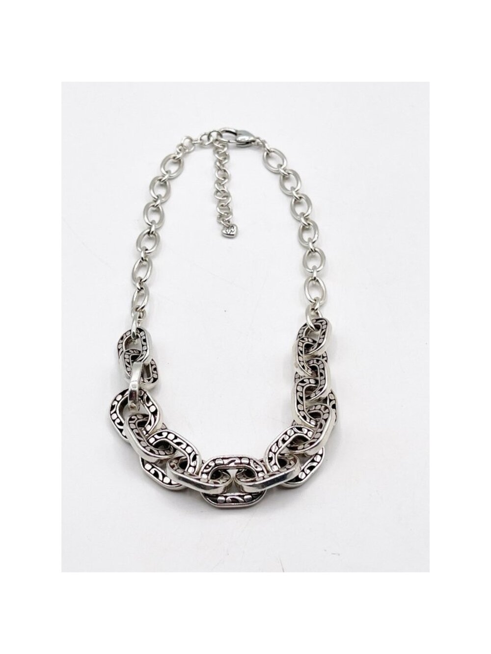 Brighton Silver Plated Contempo Linx Chain Necklace Chunky Statement Adjustable